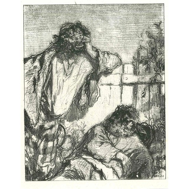 Paul Gavarni, The Misery, Original Lithograph, 1881 For Sale