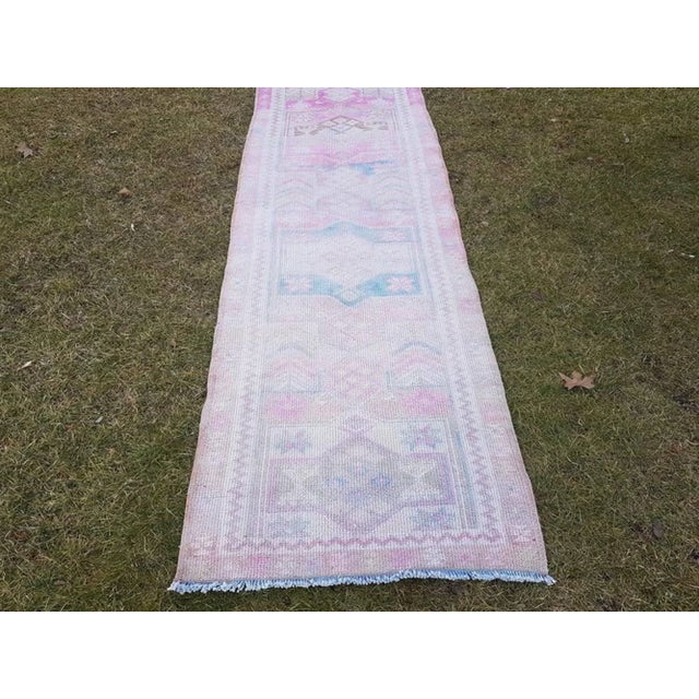 Textile Vintage Long Kurdish Runner With Borders For Sale - Image 7 of 11