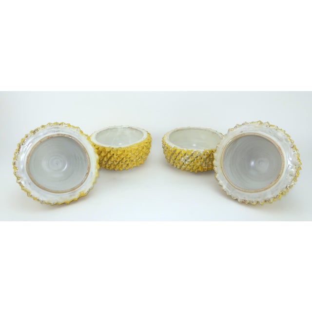 Early 21st Century Currey & Company Ceramic Pottery Pineapple Canisters Centerpieces, a Pair For Sale - Image 5 of 9