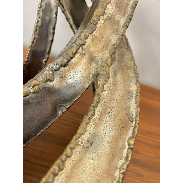 Brutalist Mid Century Mixed Metal Orb Sculpture | by Monk 1975 For Sale - Image 10 of 11