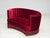 Danish 2-Seater Banana Sofa in Cherry-Red Velour, 1970s For Sale - Image 16 of 18