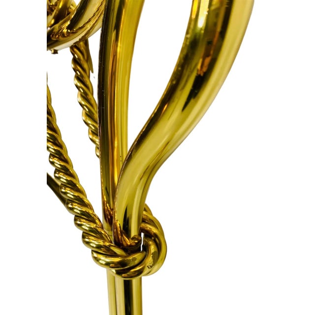 1980s Revival Art Deco Tubular Brass Italian Headboard in the Style of Luciano Frigerio For Sale - Image 10 of 13