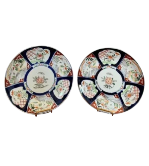 Japanese Imari Chargers, 1900s, Set of 2