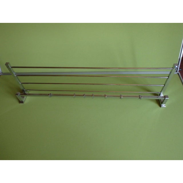 Art Deco Wall Coat Rack in Chrome Steel, 1930s For Sale - Image 6 of 7