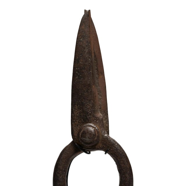 Asian Chinese Blacksmith Iron Scissors on Mount, c. 1850 For Sale - Image 3 of 5