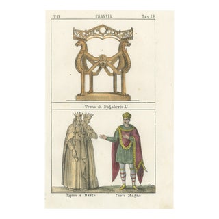 The Throne of Dagobert with Pepin and Bertha and Charlemagne, 1842, Paper For Sale