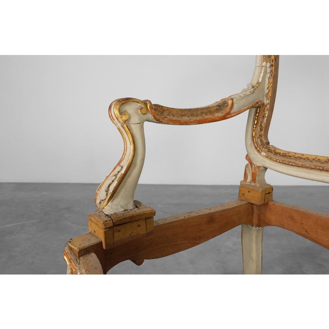 Antique French Louis XV Sofa in Carved Wood, 1800s For Sale - Image 4 of 17