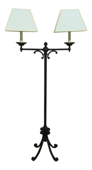 Primitive Style Rustic Iron 2 Arm Floor Lamp