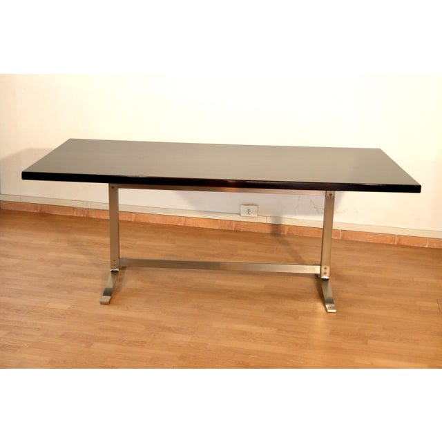 1960s Mid-Century Table in Rosewood and Chromed Steel attributed to Gianni Moscatelli for Formanova, 1965 For Sale - Image 5 of 12