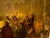 Vintage lithograph reproduction on board of the famous 1852 oil painting "The Flute Concert of Frederick the Great at...