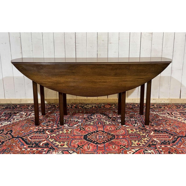 Brown English Drop-Leaf Mahogany Gateleg Table, 1950s For Sale - Image 8 of 14