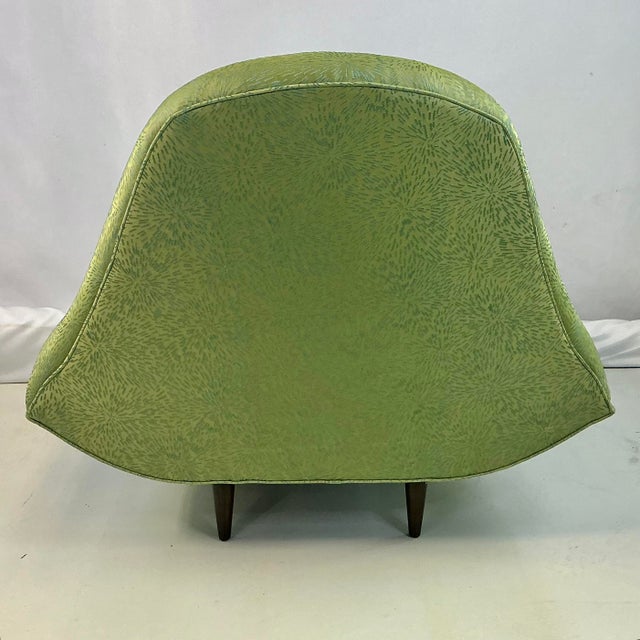 1960s Vintage Italian Luigi Tiengo Scalamandre Starburst Silk Embroidered Gondola Lounge Chair. For Sale - Image 10 of 18