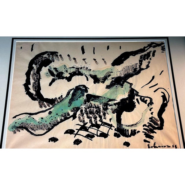 Mid 20th Century Italian Mirrored Frame With an Abstract Design on Textured Paper For Sale - Image 10 of 18