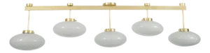 Modern linear chandelier with Murano glass shades
