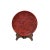 Chinese Red Resin Lacquer Round Flower Bird Relief Carving Accent Plate For Sale - Image 4 of 11