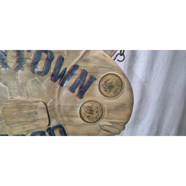 Edgartown Seafood Carved Flounder Trade Sign For Sale - Image 10 of 12