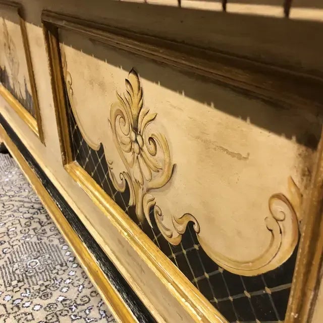 Wood 1990s Vintage Italian Hand Painted Trunk For Sale - Image 7 of 10