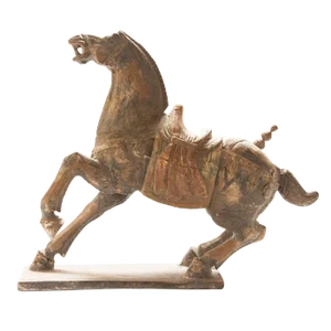 Large Polychrome Carved Wood Tang Horse