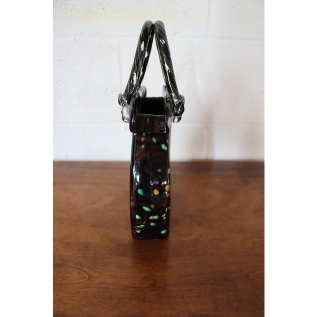 Early 21st Century Black Murano Glass Purse Vase For Sale - Image 5 of 9