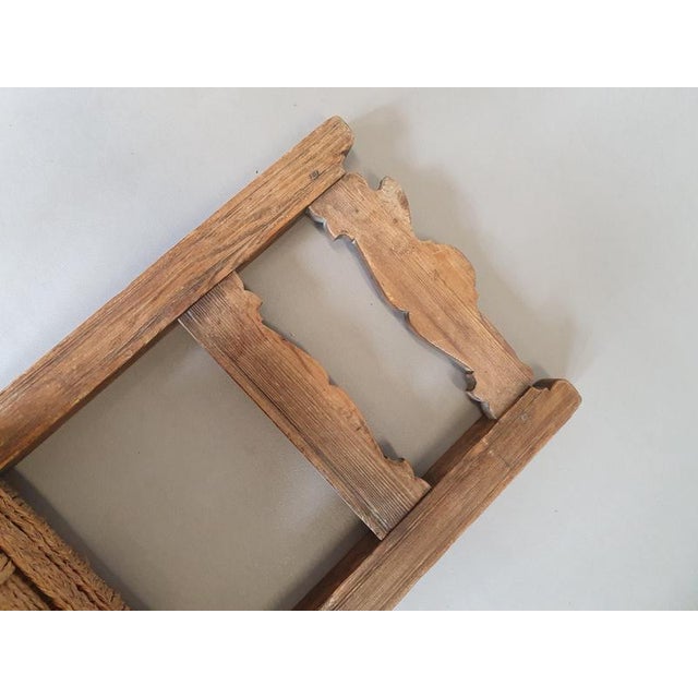 2 x provincial chestnut wood Spanisch rope chairs mid-1700s width 40cm / depth 40 cm / Height 82 cm / seat 35 cm