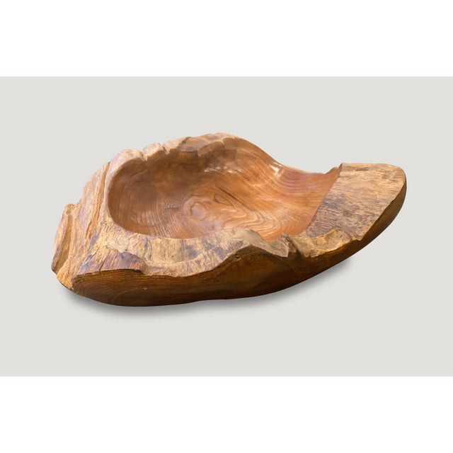 Andrianna Shamaris Organic Teak Wood Vessel For Sale - Image 4 of 5