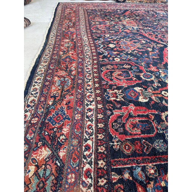 PALATIAL Antique Persian Mahal "Mostofi Mustafi" Design Gorgeous Sushi Pinks Rug 12.4 x 16.6 For Sale - Image 12 of 14