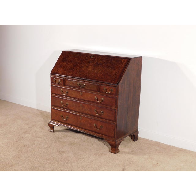 1880s English Oak Slant Front Desk For Sale - Image 16 of 17