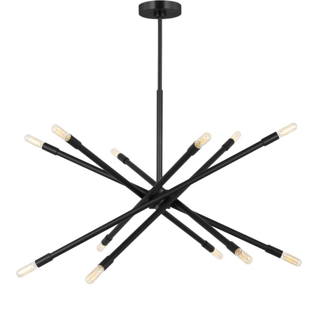 Chapman & Myers by Visual Comfort Studio Eastyn 12-Light Large Chandelier in Midnight Black For Sale