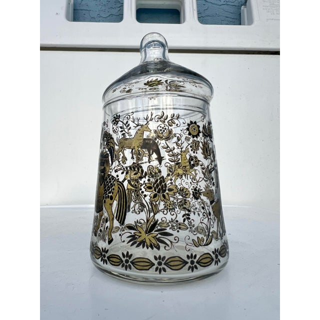 Vintage Hand Blown Glass Bonbonniere Jar West Germany For Sale - Image 4 of 6