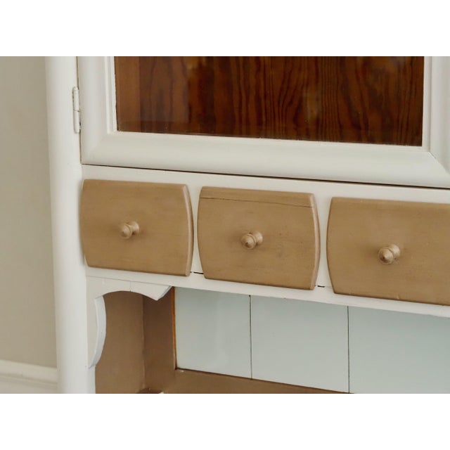 1950s Antique White Glass Display Cabinet For Sale - Image 5 of 14