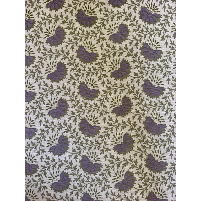 Sister Parish Sister Parish -Verbena Fabric Willow Parma 4 Yards Hand Printed Linen Fabric For Sale - Image 4 of 6