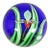 Orient & Flume 1984 Lampwork Glass Paperweight - Lady Slipper Orchid on Blue For Sale