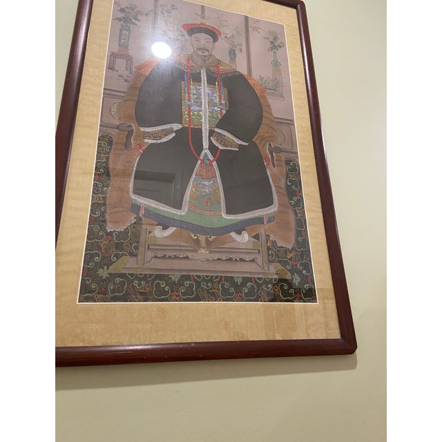 Gorgeous Ancestral Painting on silk. The colors and background in this piece are so unique.