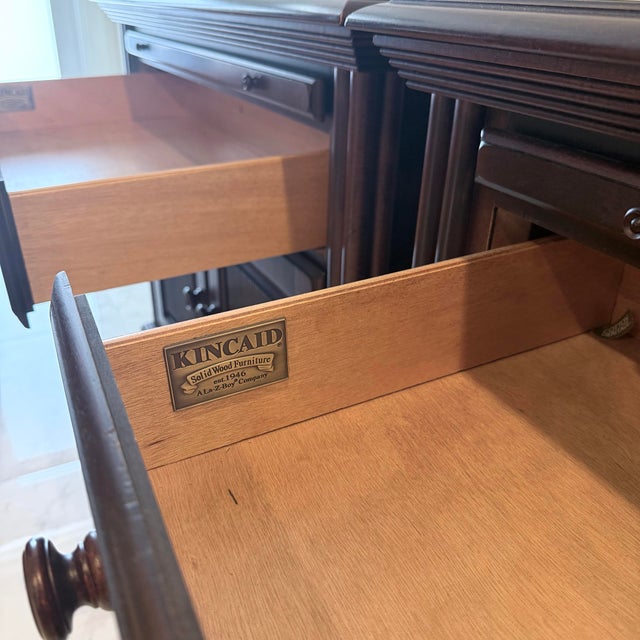 Late 20th Century Kincaid Solid Wood Oversized Bedside Chests / Nightstands, Pair For Sale In Miami - Image 6 of 9