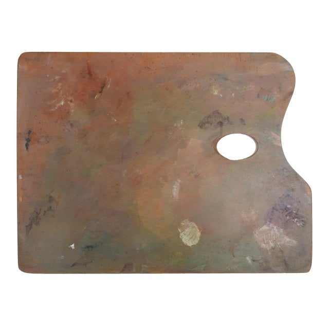 Vintage Authentic Lightly Used Wood Artist Palette For Sale
