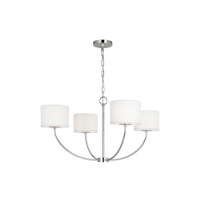 Transitional Kate Spade by Visual Comfort Studio Sawyer Chandelier, Polished Nickel, Small For Sale - Image 3 of 5