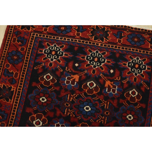 Luri Rug 4’1” X 7’9” Blue Wool Vintage Tribal Hand-Knotted Oriental Carpet For Sale In Philadelphia - Image 6 of 13