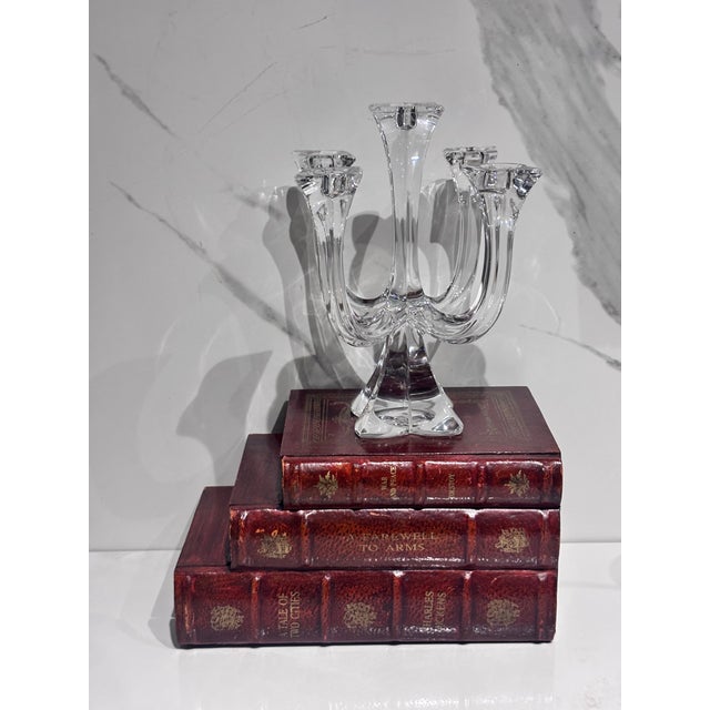 Vintage Towle Crystal 5-Arm Taper Candleholder, Elegant Table Decor For Sale - Image 10 of 11