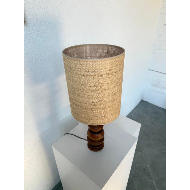 Turned Oak Table Lamp, 1950s For Sale - Image 17 of 18