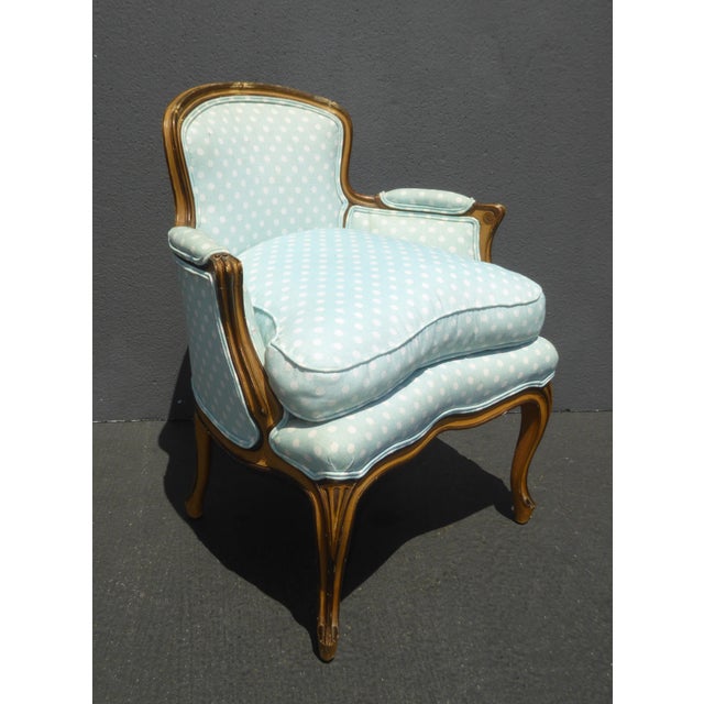 Vintage French Provincial Baby Blue Accent Chair W Down ...