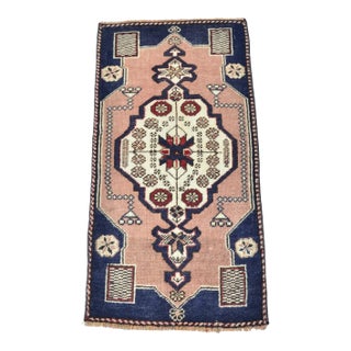 1960s Muted Modern Design Oushak Small Rug For Sale
