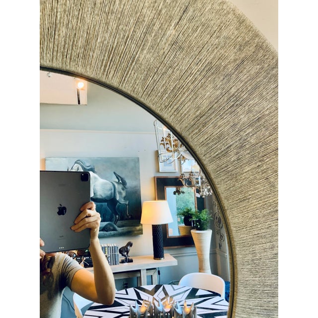 Contemporary Organic Modern Large Rope Wrapped Round Wall Mirror For Sale - Image 3 of 5