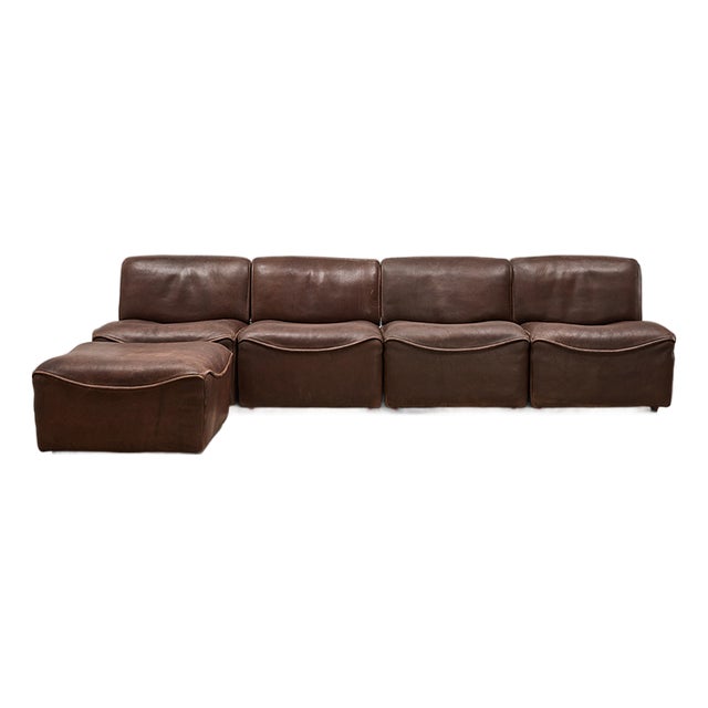 DS-15 Modular Leather Sofa from de Sede, 1970s, Set of 5 For Sale