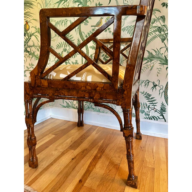 Early to Mid 20th Century Anglo-Chinese Faux Tortoiseshell Lacquer Pagoda Armchair For Sale - Image 9 of 15