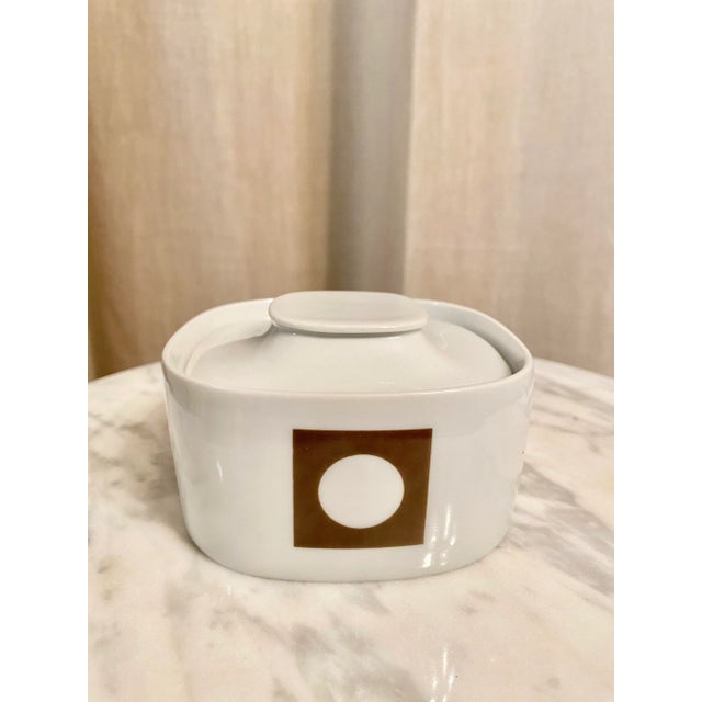 Fine china sugar dish, circa 1960s. Modernist Block (Langenthal) piece from the “Circle in the Square” line (Switzerland)....