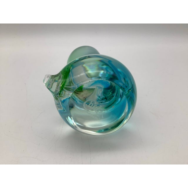 MCM Art Glass Bird Figurine Chalet Glass Paperweight Made in Canada For Sale - Image 4 of 9