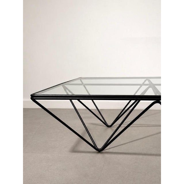 Geometric Glass and Black Metal Coffee Table by Paolo Piva For Sale - Image 5 of 5