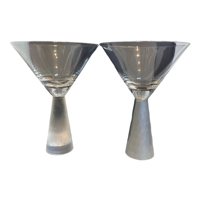 Modern Martini Glasses, 10 Ounces - Set of Two For Sale