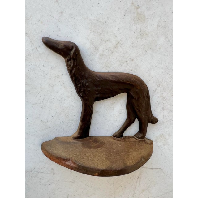 Vintage 1929 Art Deco Cast Iron Bookends, Russian Wolfhound - Corp - a Pair For Sale - Image 9 of 11