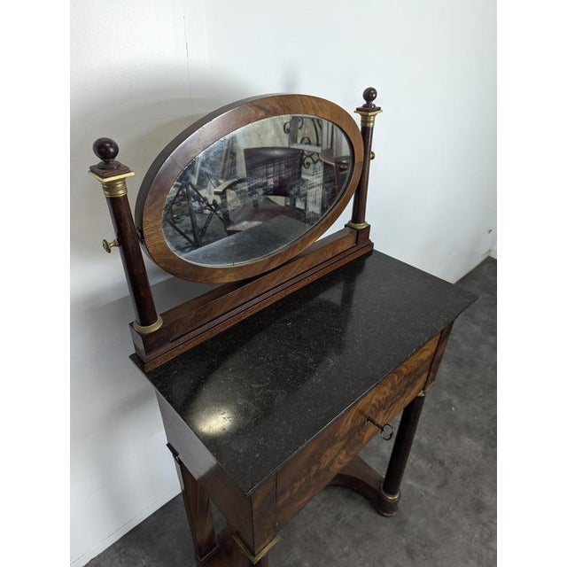 Empire Style Dressing Table in Flamed Mahogany For Sale - Image 6 of 14